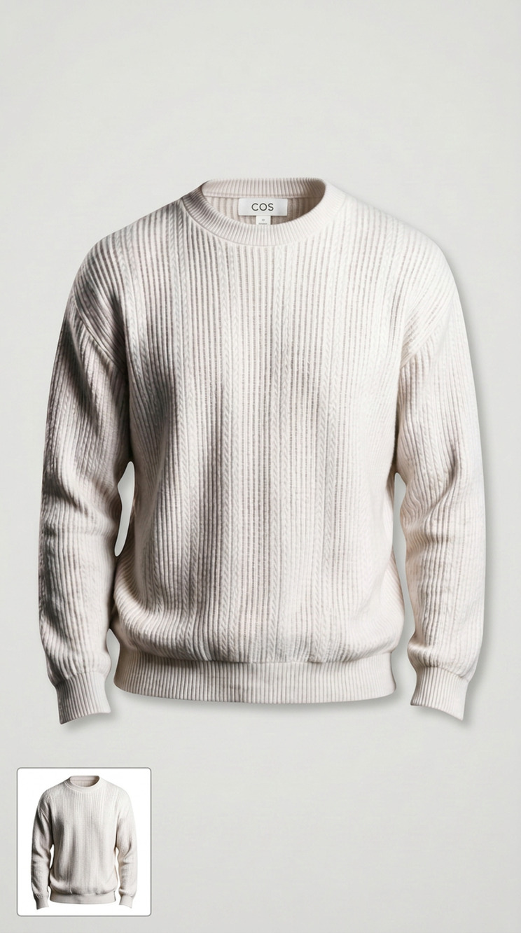 VTG 90s Haggar Sweater Men XL Winter White 100% Cotton Crew